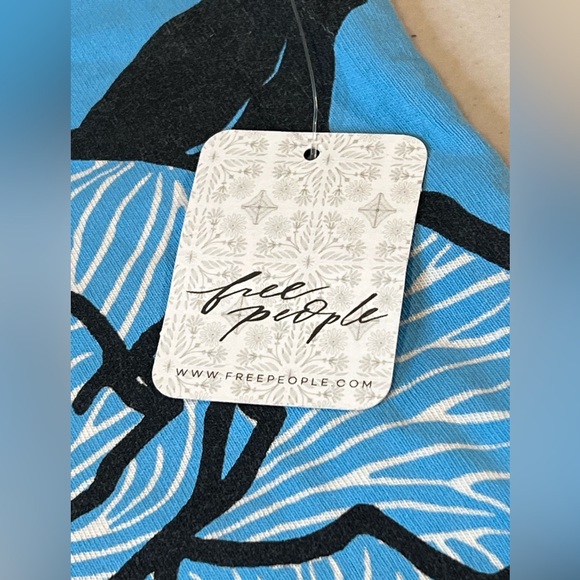 Free People X The Bureau Tube Top, Strapless, Blue Floral, Size Small - Picture 4 of 9